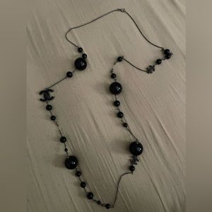 Chanel Black Crystal Bead Necklace